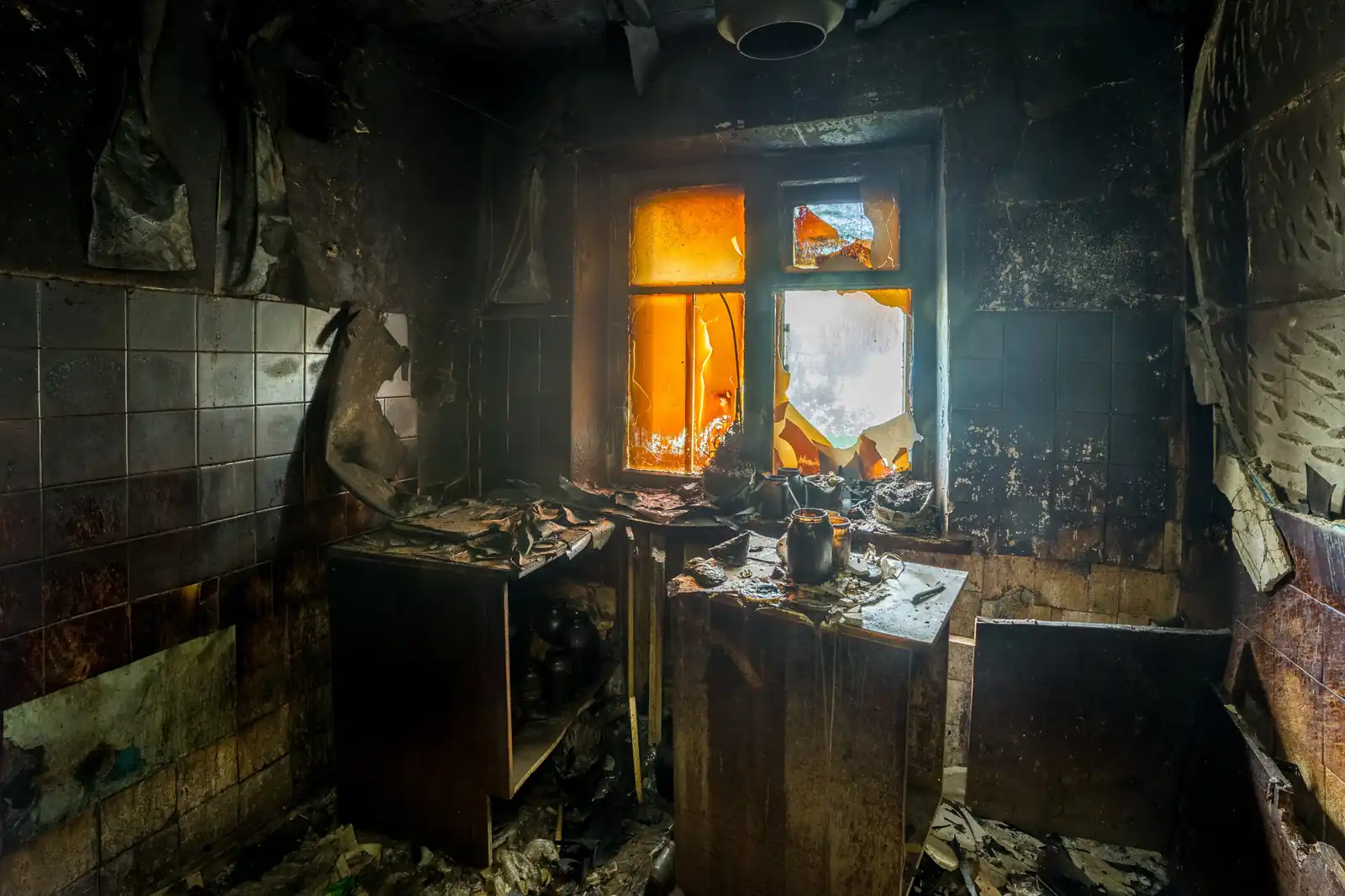 Fire damage restoration crew responding to a house fire in Carrollton, TX